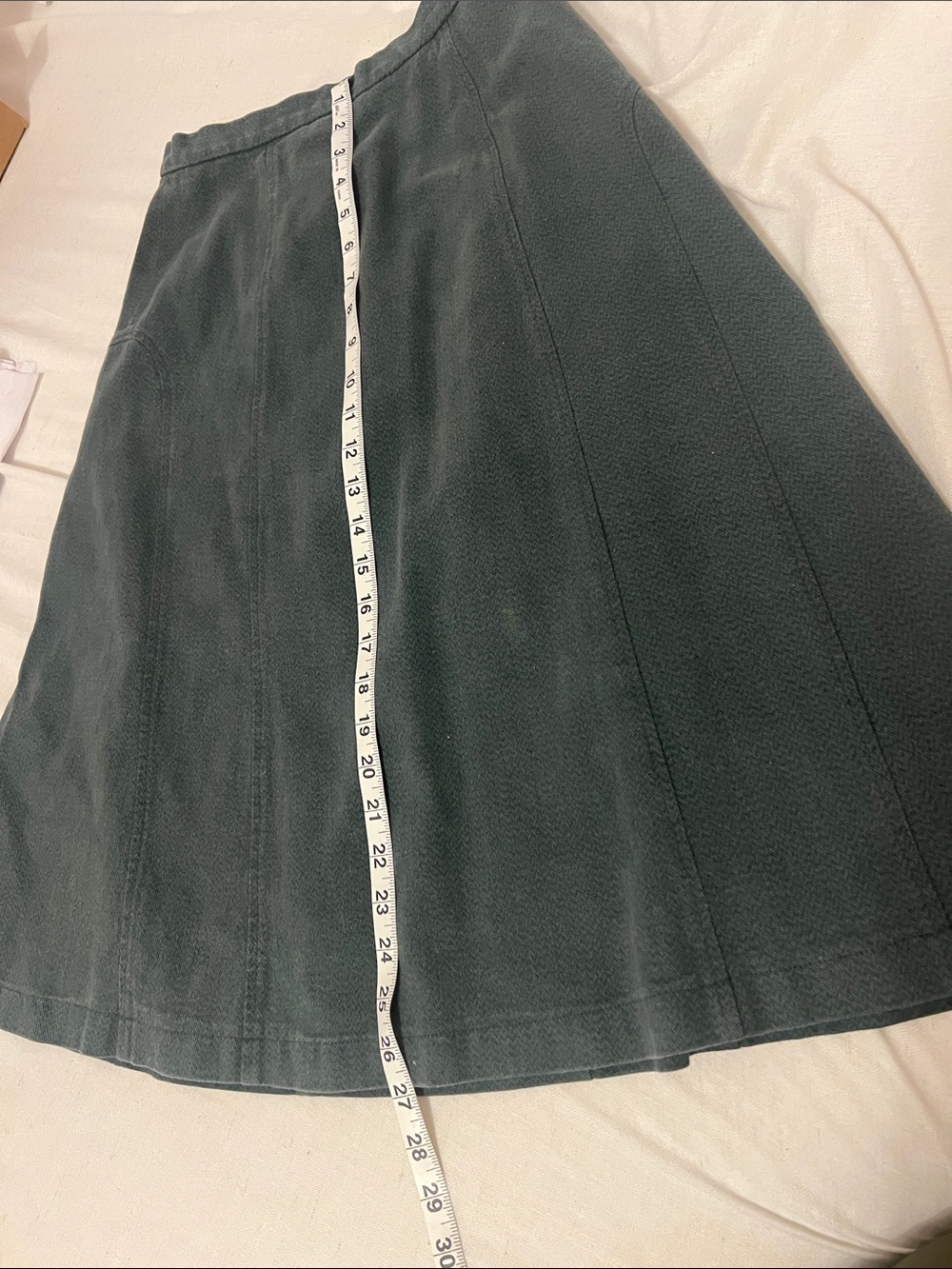J. Crew Dark Green Midi A-Line Skirt - Picture 4 of 7